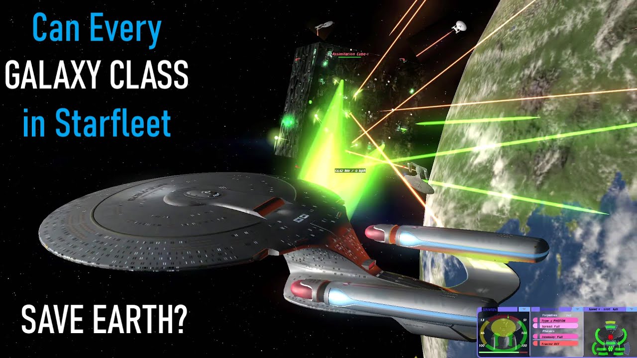 Galaxy Class FIREPOWER Faces BORG CUBE - Star Trek Ship Battles - Bridge Commander