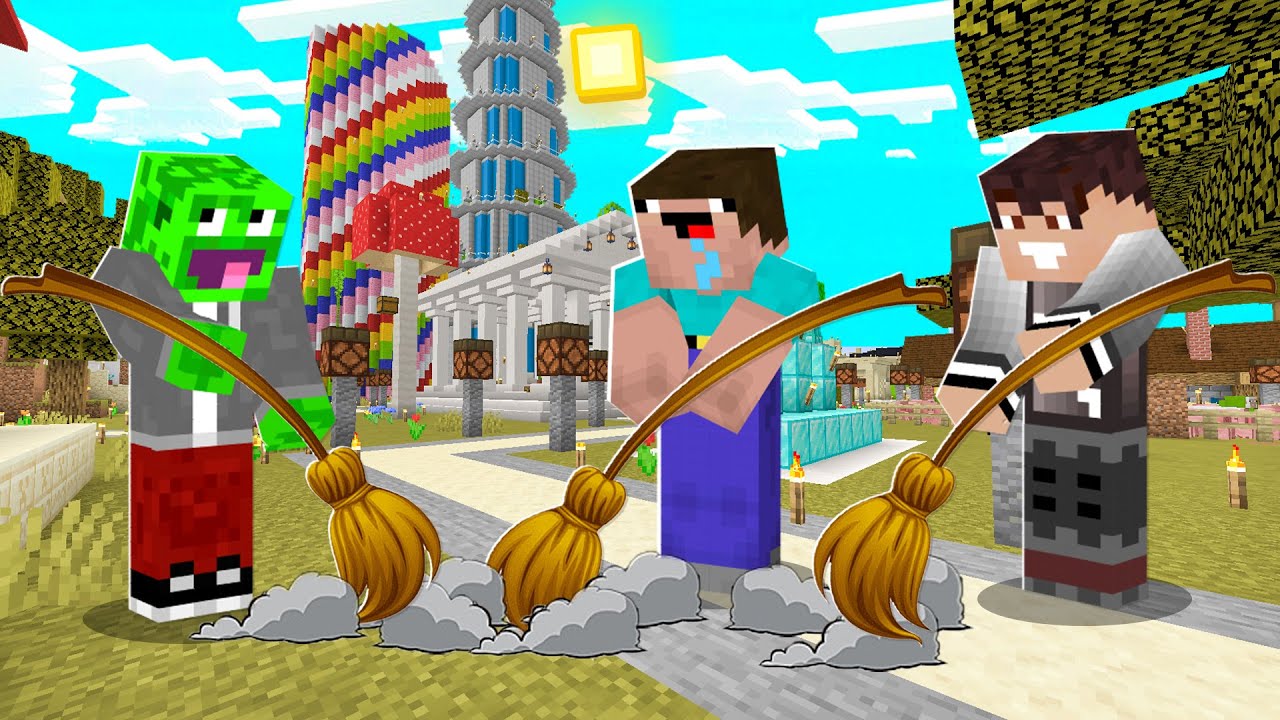 WIELKIE SPRZĄTANIE WOJANOWIC z NOOBKIEM w Minecraft!