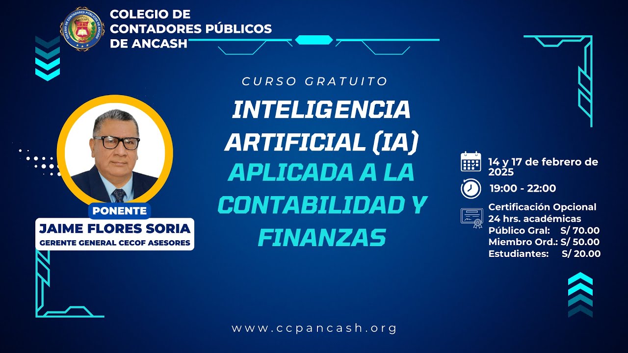 CURSO: INTELIGENCIA ARTIFICIAL (IA) APLICADA A LA CONTABILIDAD Y FINANZAS