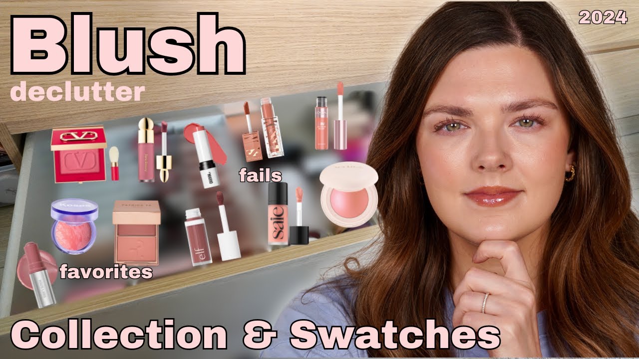 Makeup Collection Blush Declutter With Swatches! 2024