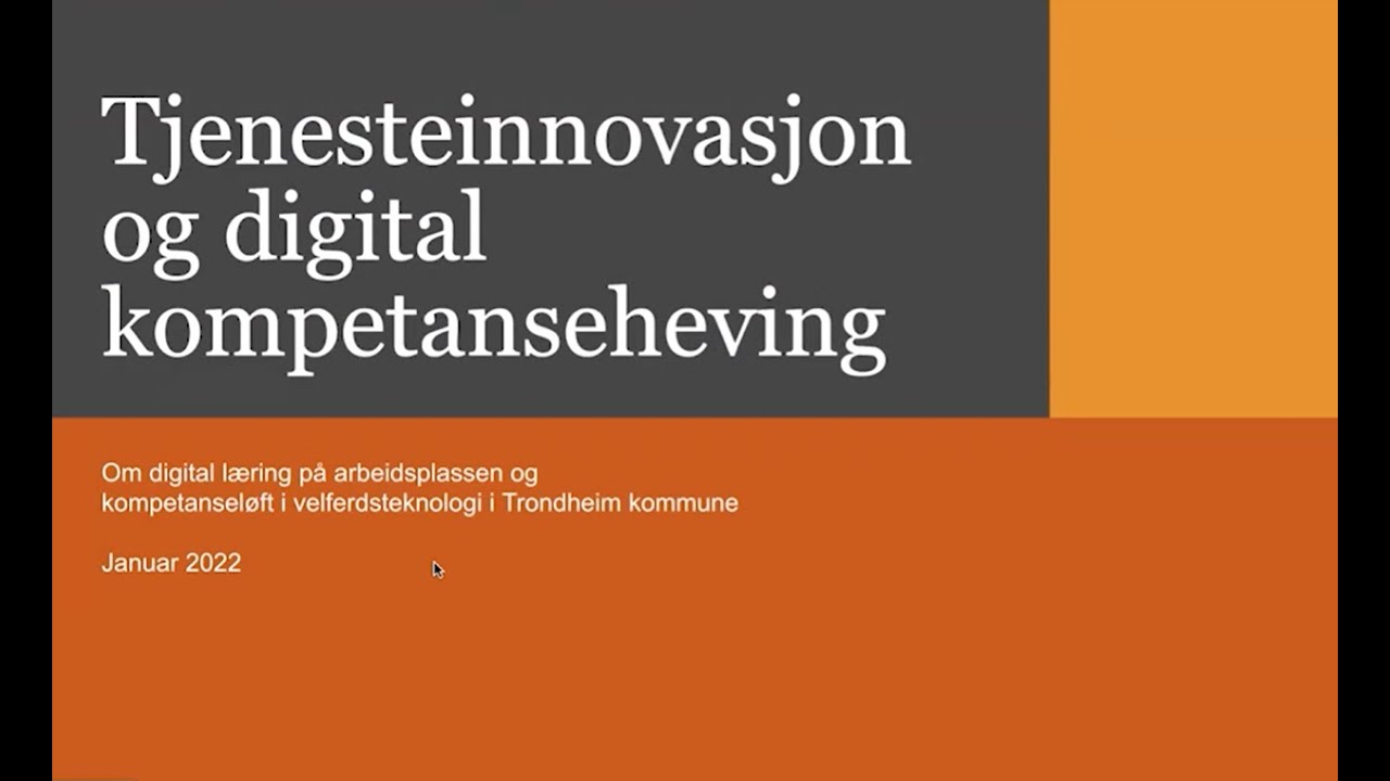 Tjenesteinnovasjon og digital kompetanseheving innen helse og velferd