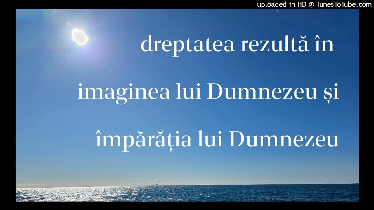 dreptatea rezultă în imaginea lui Dumnezeu și împărăția lui Dumnezeu