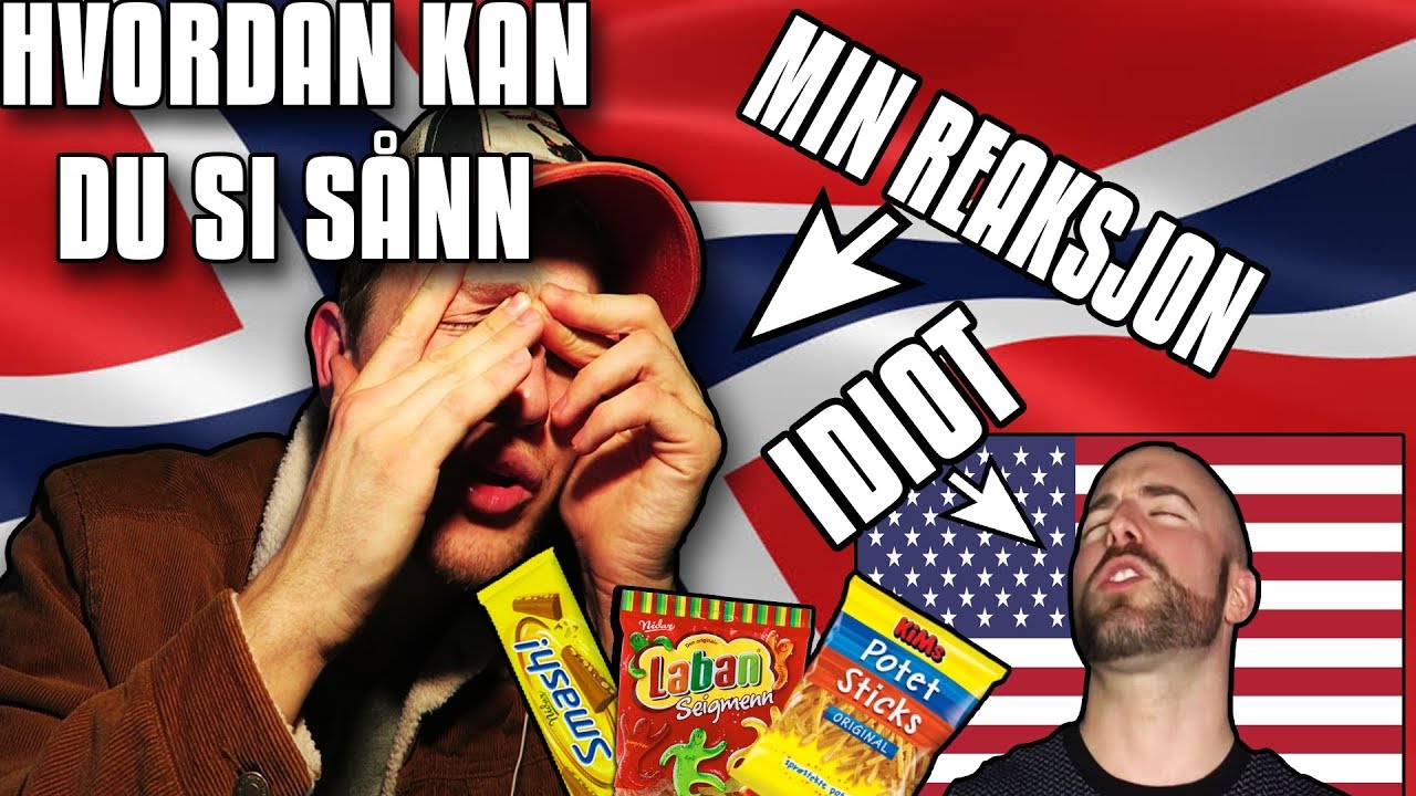 Norwegian guy reacting to American guys tasting Norwegian candy