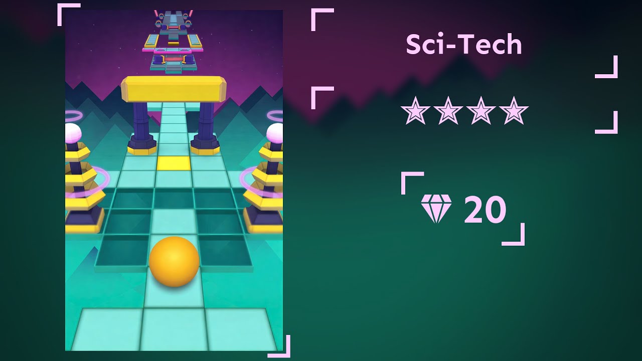 Rolling Sky:「Sci-Tech」「★★★★」「Main Level 7」