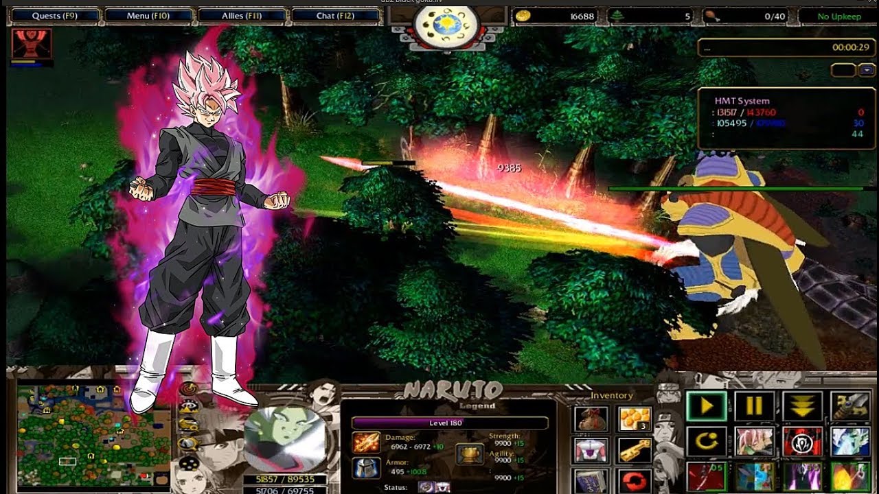 Warcraft 3 Dragon ball DBZ Tribute LuNaTic #1 Black goku