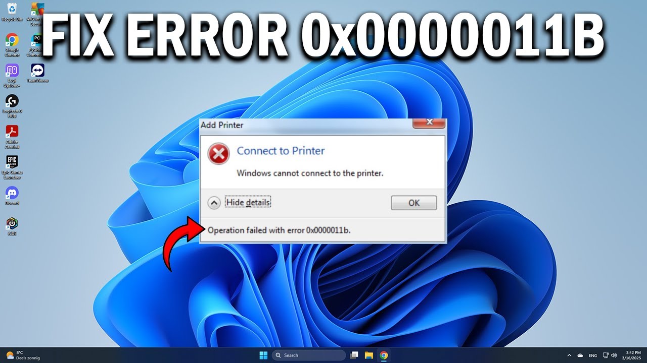 How To Fix Windows Cannot Connect Printer, Operation Failed Error 0x0000011B - Easy Fix