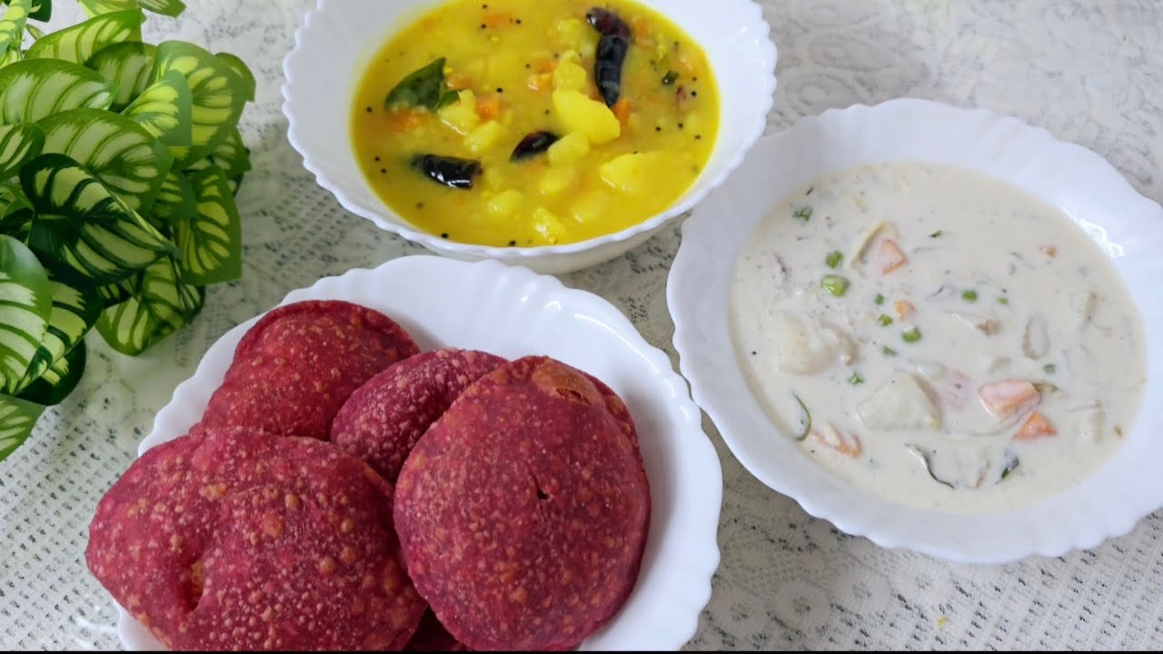 Today's breakfast special features Beetroot Bhoori, Vegetable Curry, and White Korma.