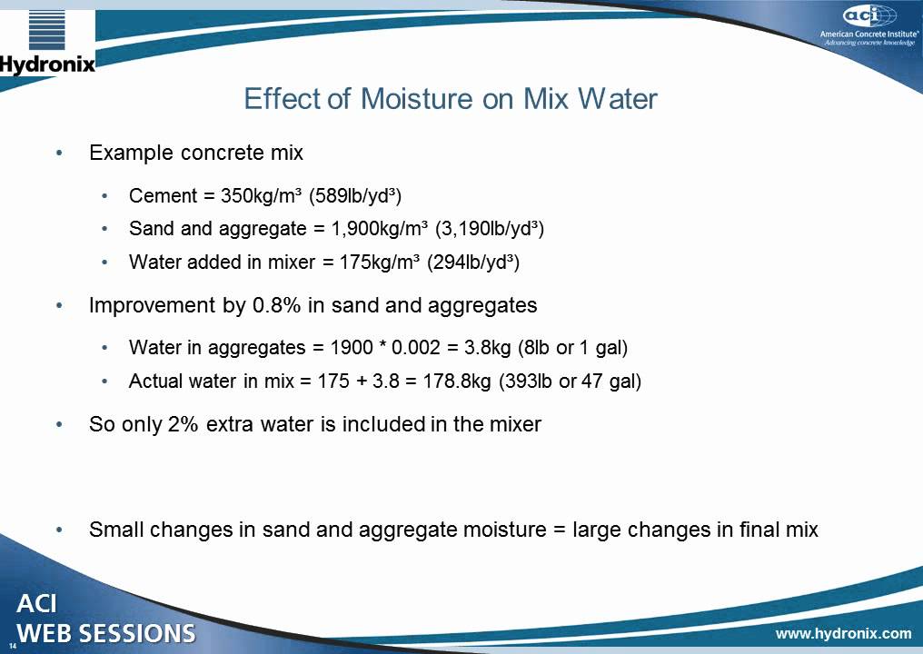 The Effective use of Moisture Equipment to Control Water Content During SCC Production
