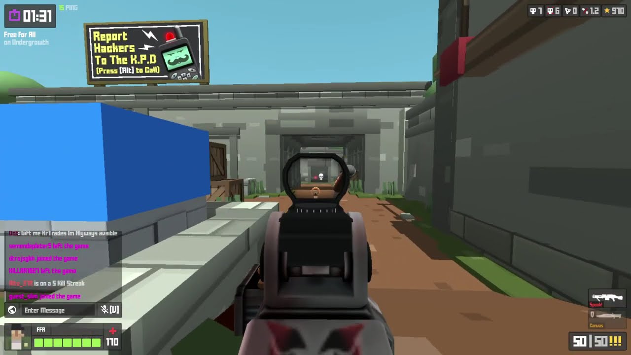 Krunker.io 17-10 Lmg Overgrowth FFA Gameplay