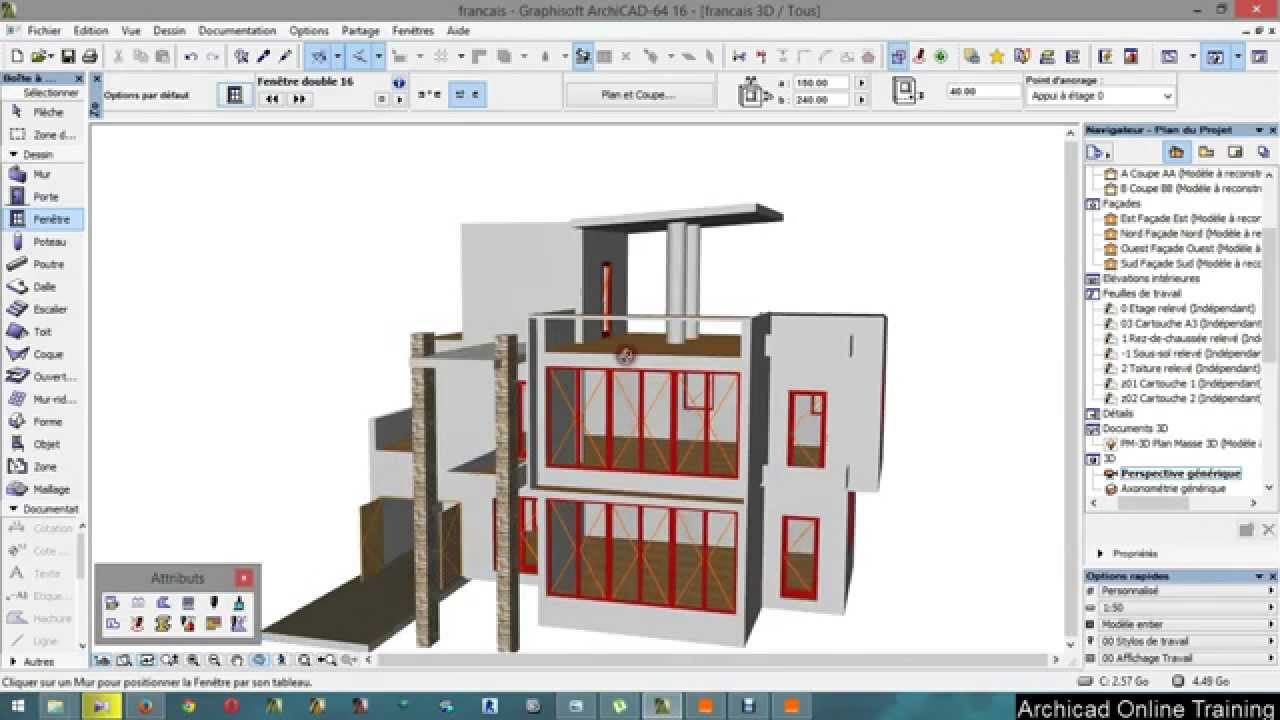 Tutoriel Archicad 16 de A à Z fr  Parite 6   Porte et fenêtre