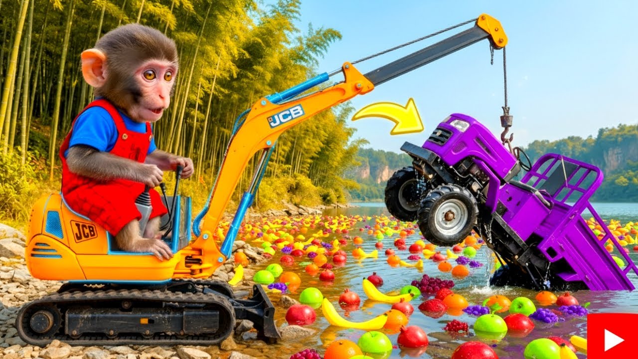 Monkey Bon Bon Style Adventure: Tractor, Flooded Bridge & Brave Chimp Rescue 🐒🚁