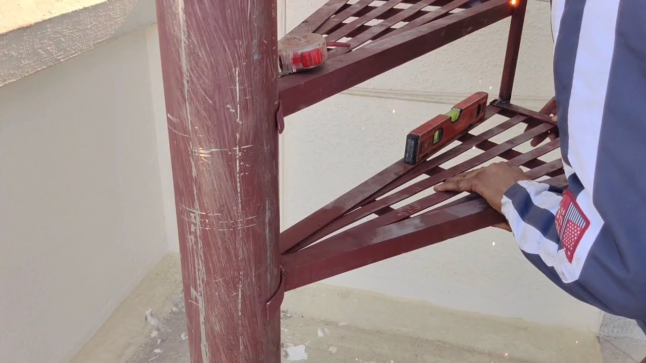 How to making A stairs  metal spiral staircase Very easy making (fabrication works Ideas