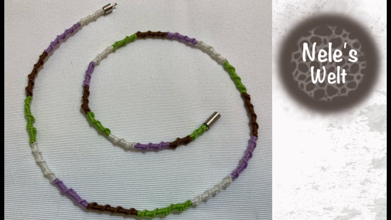 Spiralknoten, Freundschaftsband, rechts Knoten knüpfen, Armband, Spiral Muster, Anleitung by NeleC.