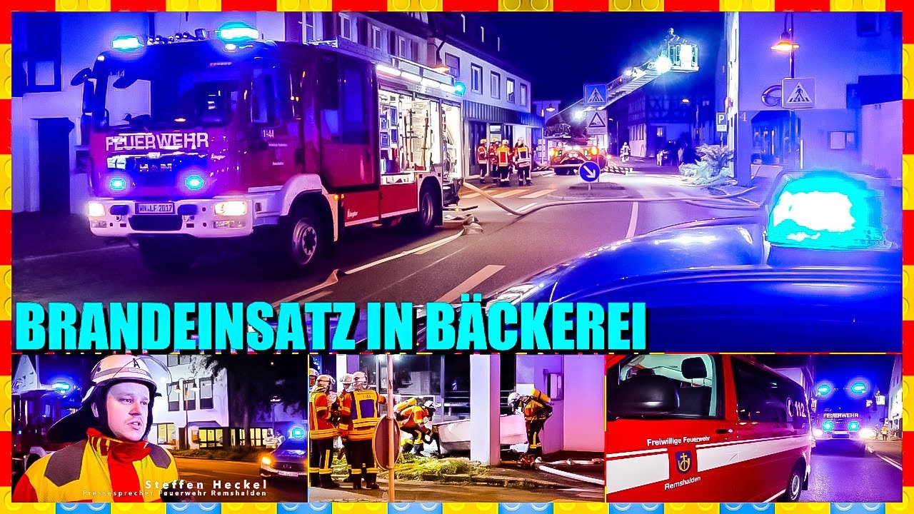 🔥 Feuer in Bäckerei  🚒 Feuerwehr Remshalden & Weinstadt mit Drehleiter im Löscheinsatz 🚒