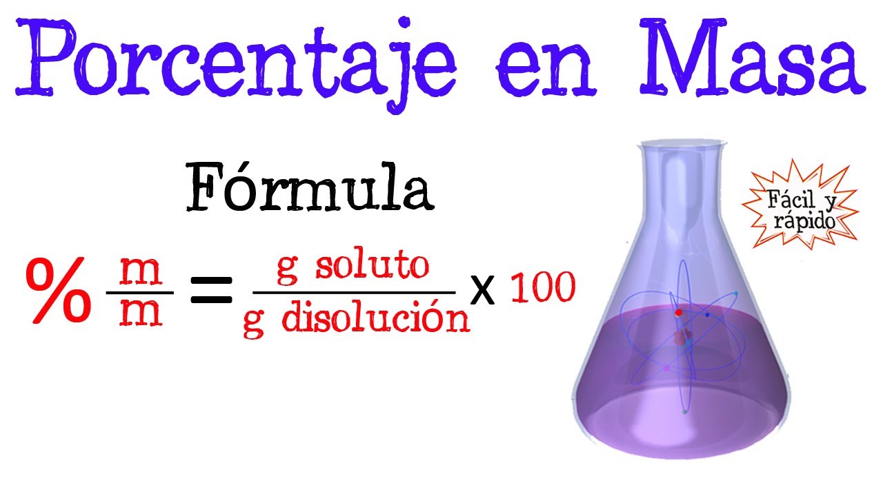 💥Calcular porcentaje en Masa m/m de una disolución⚗️ [Fácil y Rápido] | QUÍMICA |