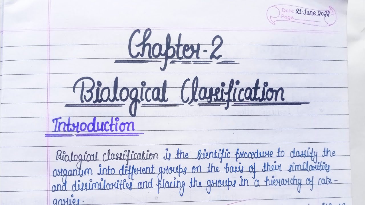 Biological Classification Notes 📒 Class 11 Biology Chapter 2 Handwritten notes ☺💫#video #biology❤😍
