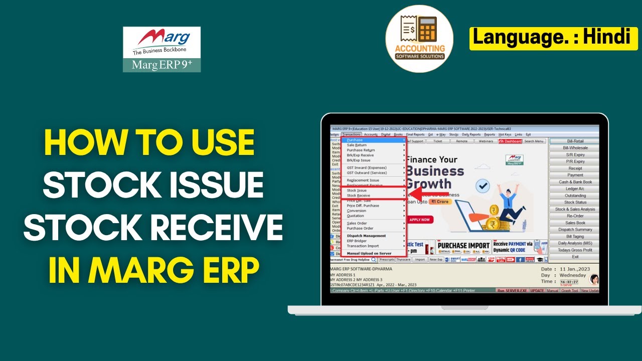 Stock Issue & Stock Receive in Marg ERP | Full Step-by-Step Tutorial in Hindi