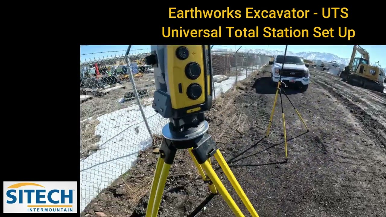 Trimble Earthworks Excavator UTS Universal Total Station Set Up