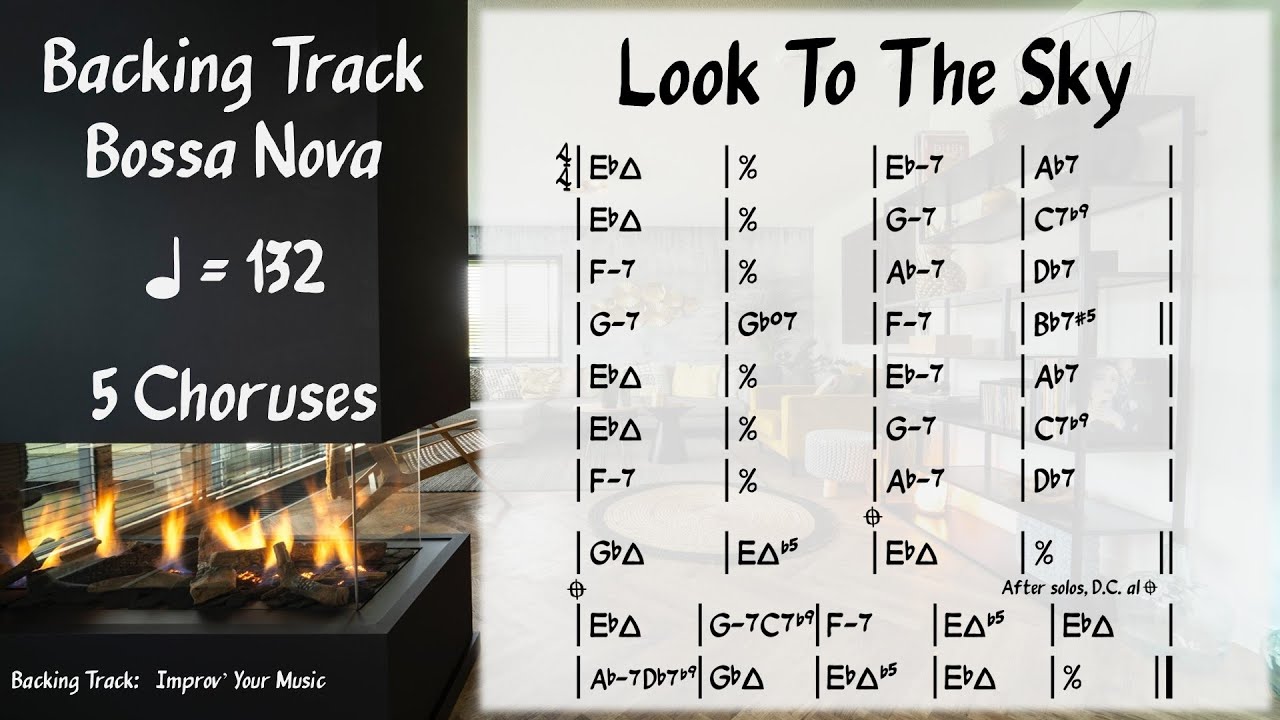 Look To The Sky (132 BPM), Jazz Bossa Nova Backing Track