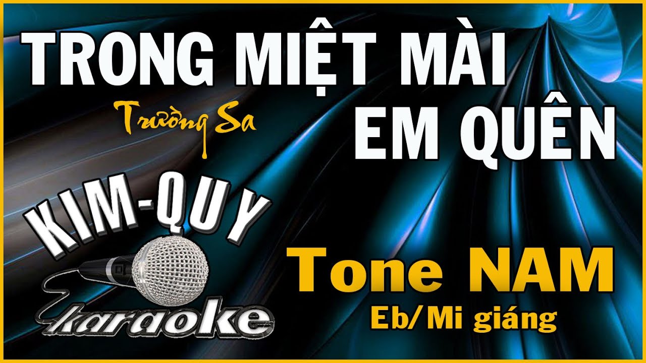 TRONG MIỆT MÀI EM QUÊN - KARAOKE - Tone NAM ( Eb/Mi giáng )