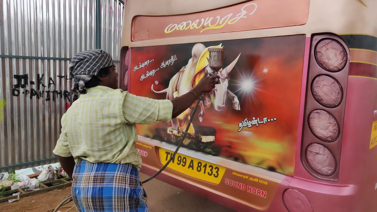 coach Van painting work Tiruvannamalai bus body work