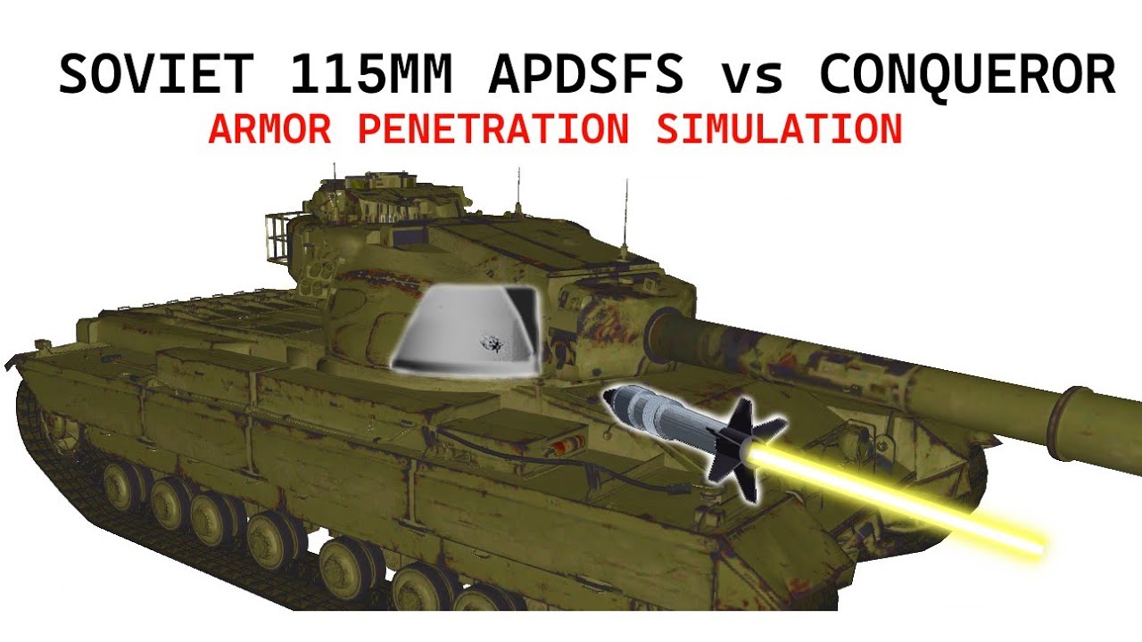 T-62 vs Conqueror | 3BM3 APFSDS | Armor Penetration Simulation