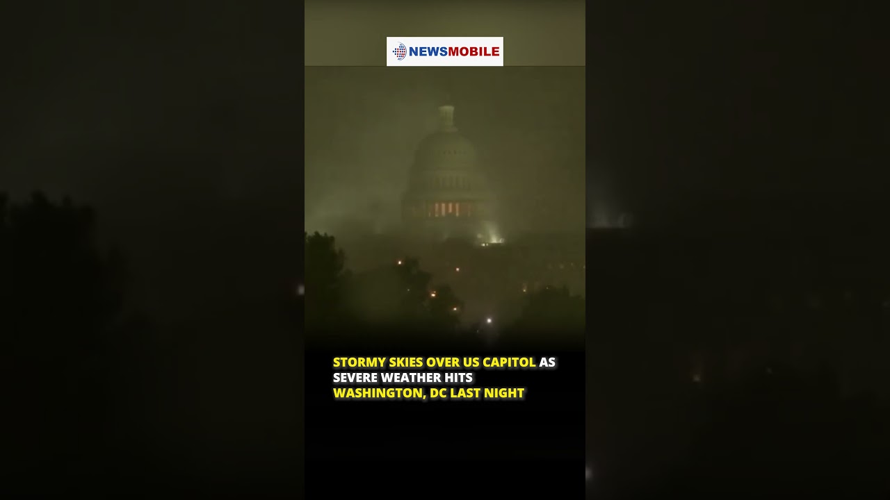 Stormy Skies Over US Capitol as Severe Weather Hits Washington, DC Last Night