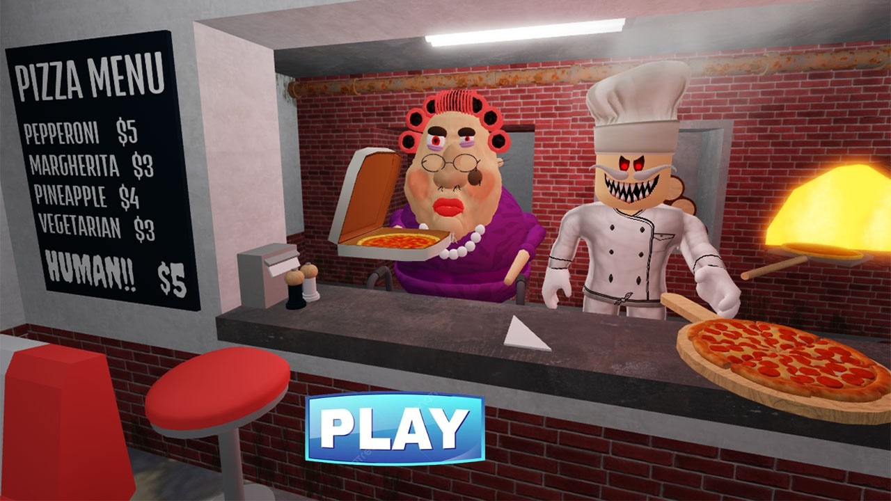 PAPA PIZZA WITH EVIL GRANDMA MAKE A NEW PIZZA RECIPE ! WALKTHROUGH GAMEPLAY #roblox #robloxjumpscare