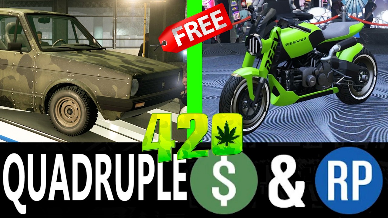 GTA 5 - 420 Event! NEW GAME MODES! QUADRUPLE MONEY - Event Week | Discounts & More!