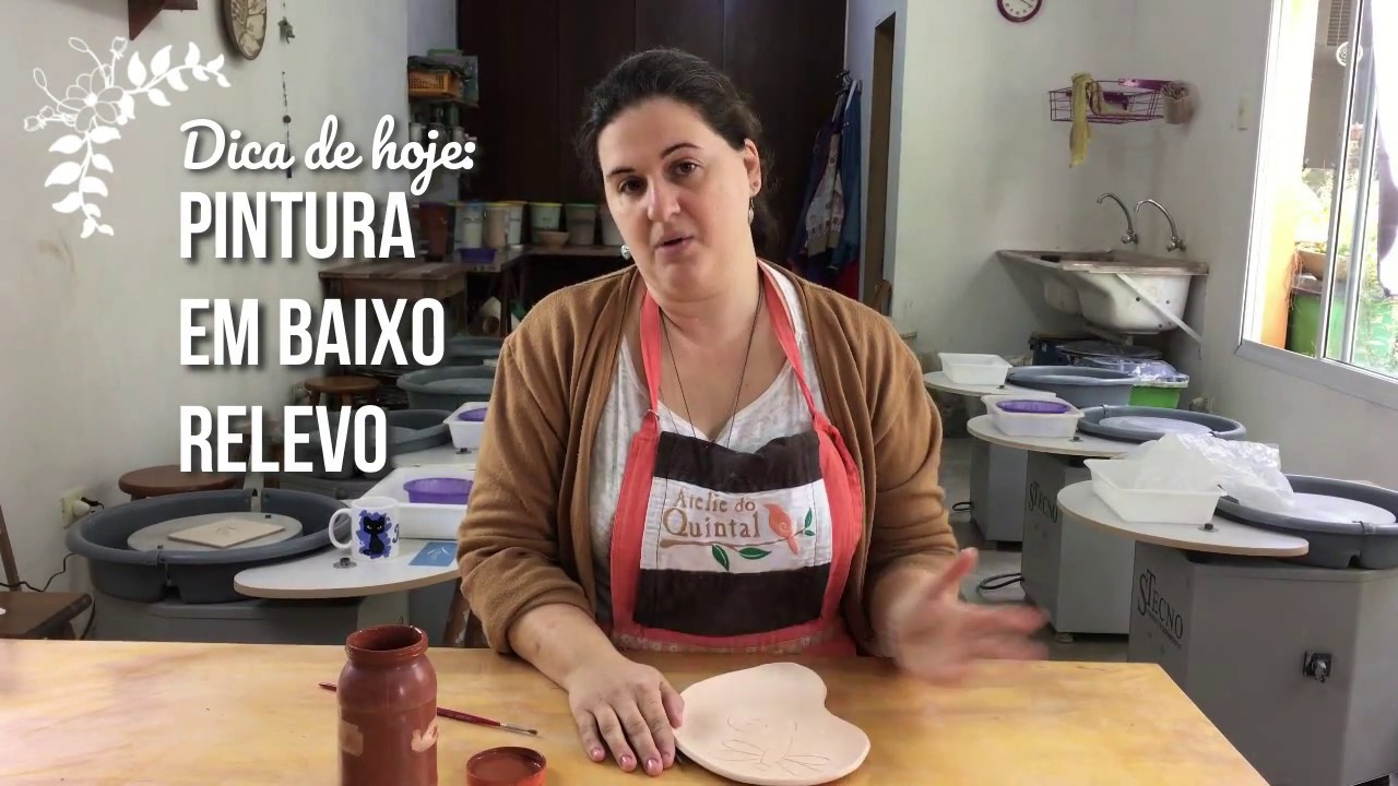 Dica de Cer&acirc;mica - Pintura em Baixo Relevo