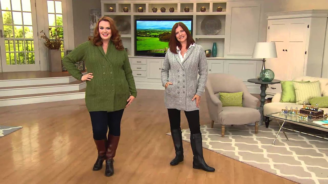 Aran Craft Merino Wool Double Breasted Sweater Coat with Jane Treacy