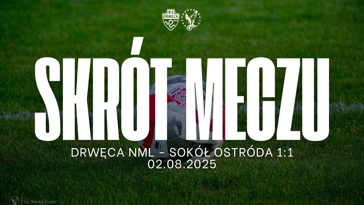 Skrót meczu Drwęca Nowe Miasto Lubawskie - Sokół Ostróda 1:1 (02.08.2025)
