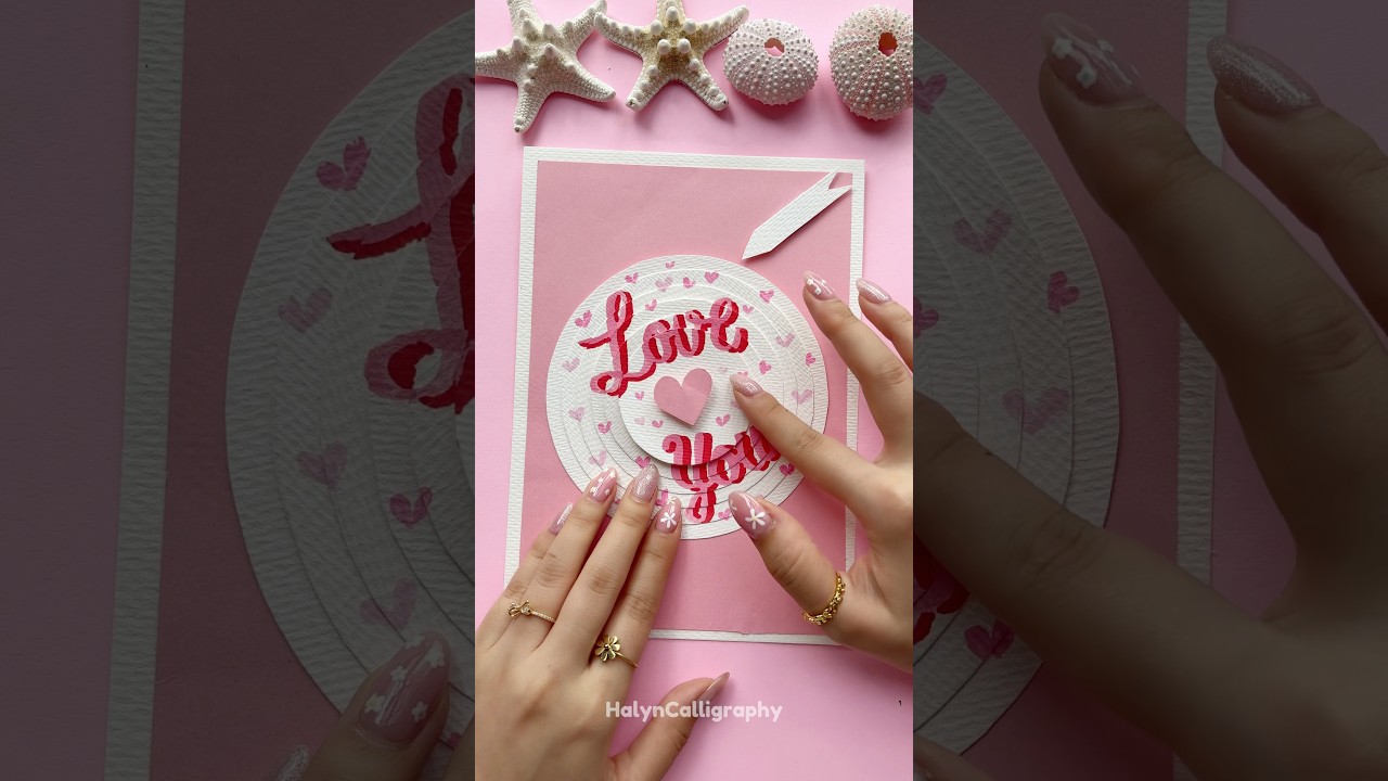 DIY Unique Love Card Idea 💗 #shorts #halyncalligraphy #diy