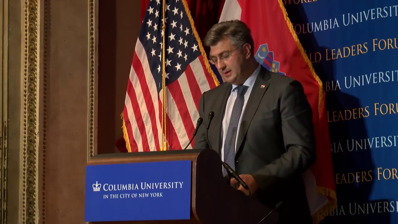 Andrej Plenković, Prime Minister of Croatia, at the Columbia University World Leaders Forum