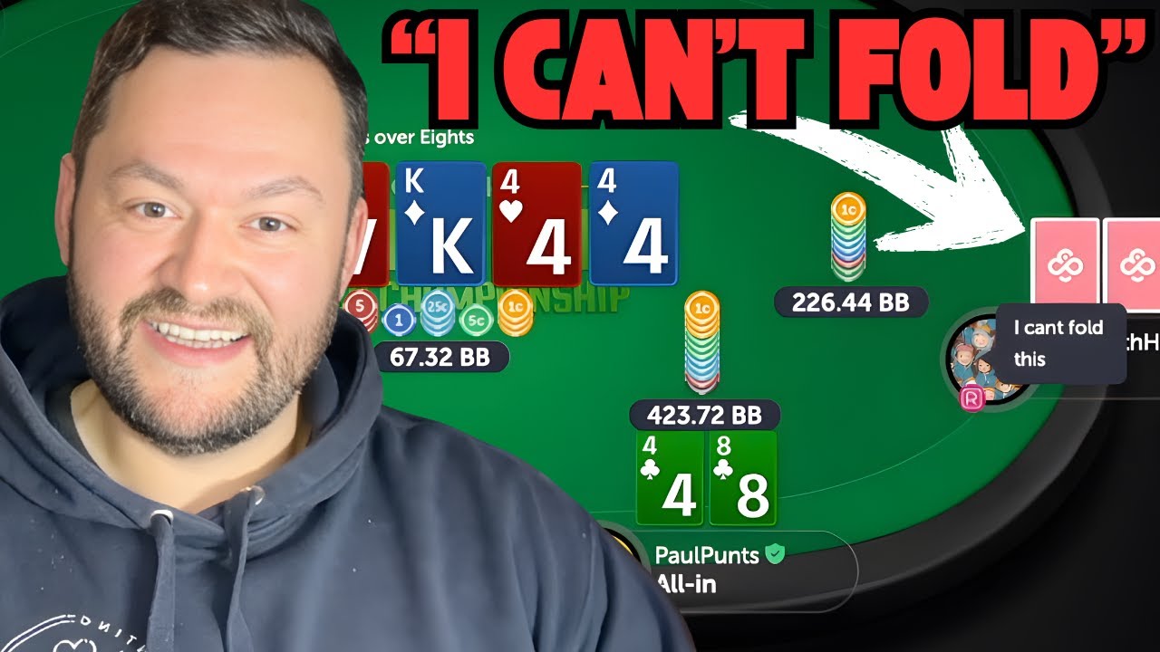 "I CAN'T FOLD THIS" HE SAYS ...