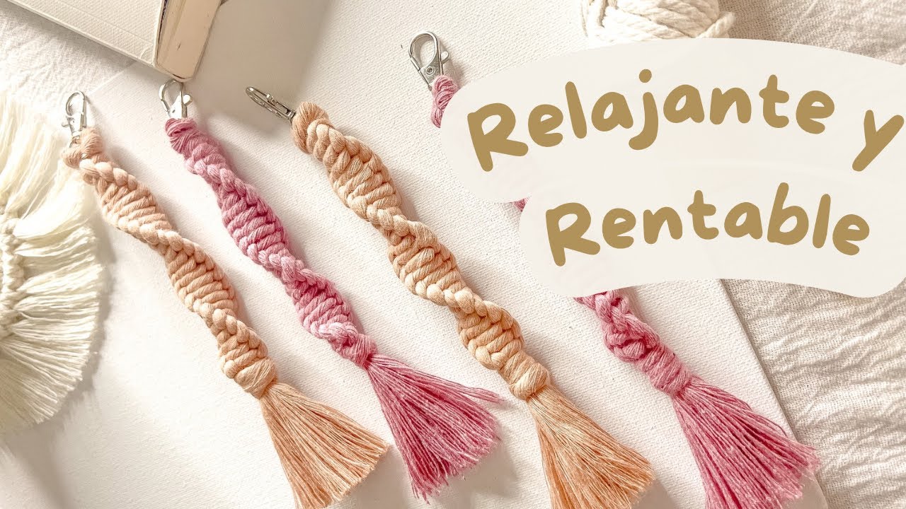 Llavero de macramé espiral paso a paso nivel principiantes| Idea rentable para emprender desde casa