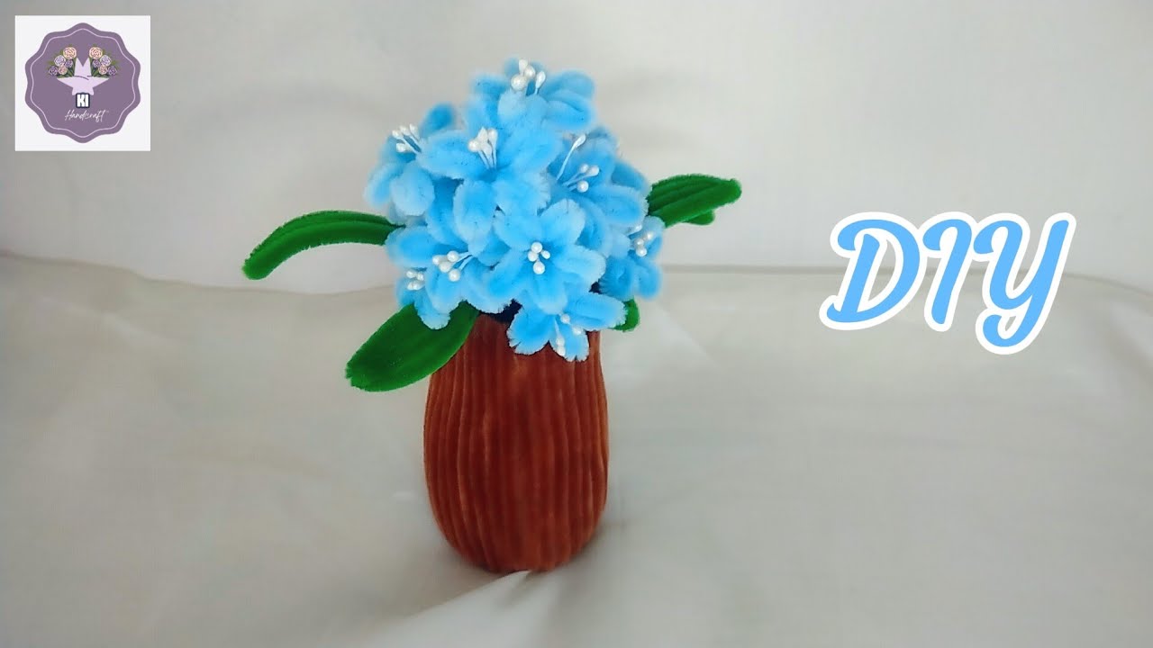 DIY Flower Bouquet | Pipe Cleaner Flower Bouquet Tutorial 🩵💫 #diy #craft #flowers #viral