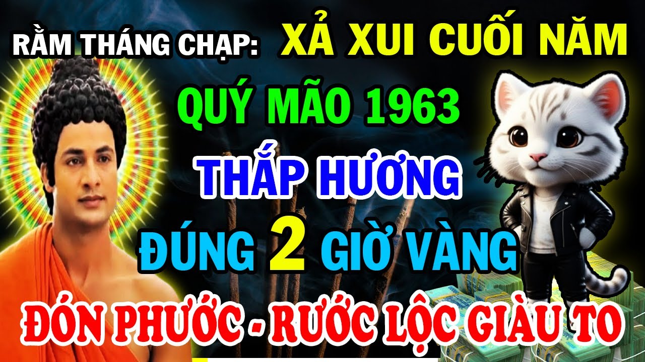 Rằm Tháng 12 ÂL: Qúy Mão 1963 Thắp Hương Đúng 2 Giờ Vàng Xả Xui Cuối Năm Đón Phước Rước Lộc GIÀU TO