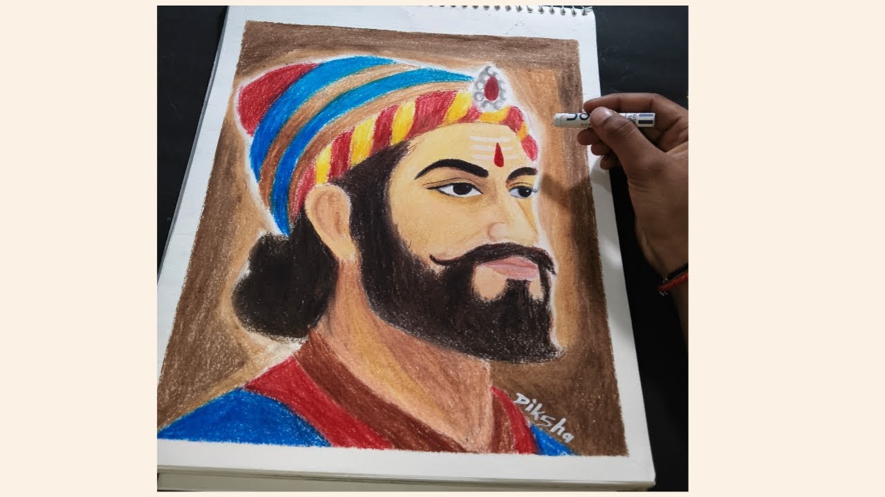 Chhatrapati Shivaji Maharaj Drawing, Brush Pen Drawing, Step By Step Tutorial 🚩