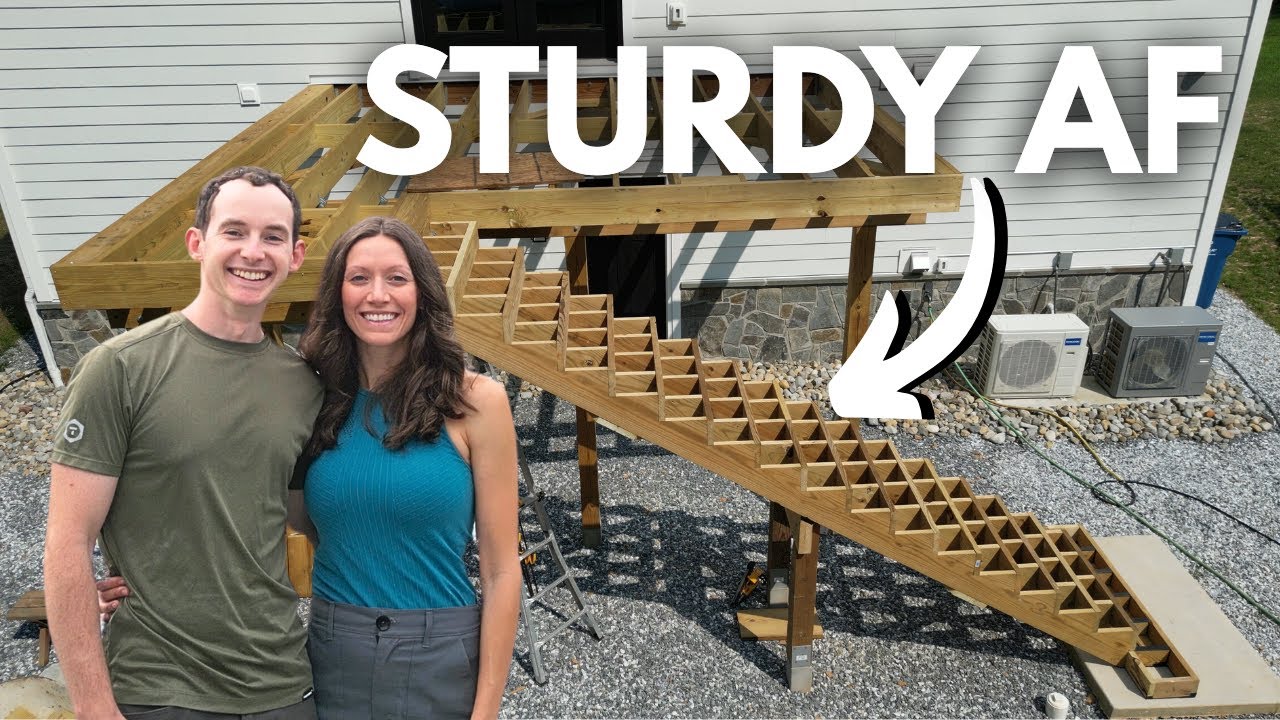 Framing ROCK SOLID Deck Stairs (Deck Build Ep. 3)