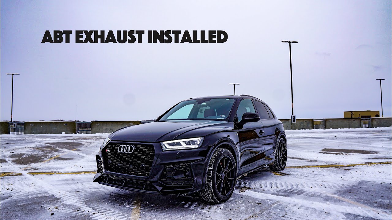AUDI B9 SQ5 ABT Exhaust sound and 0 to 60 mph Hard Pulls (burble & crackle)