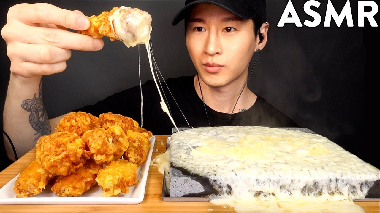 ASMR FRIED CHICKEN WINGS & MOZZARELLA CHEESE MUKBANG (No Talking) EATING SOUNDS | Zach Choi ASMR