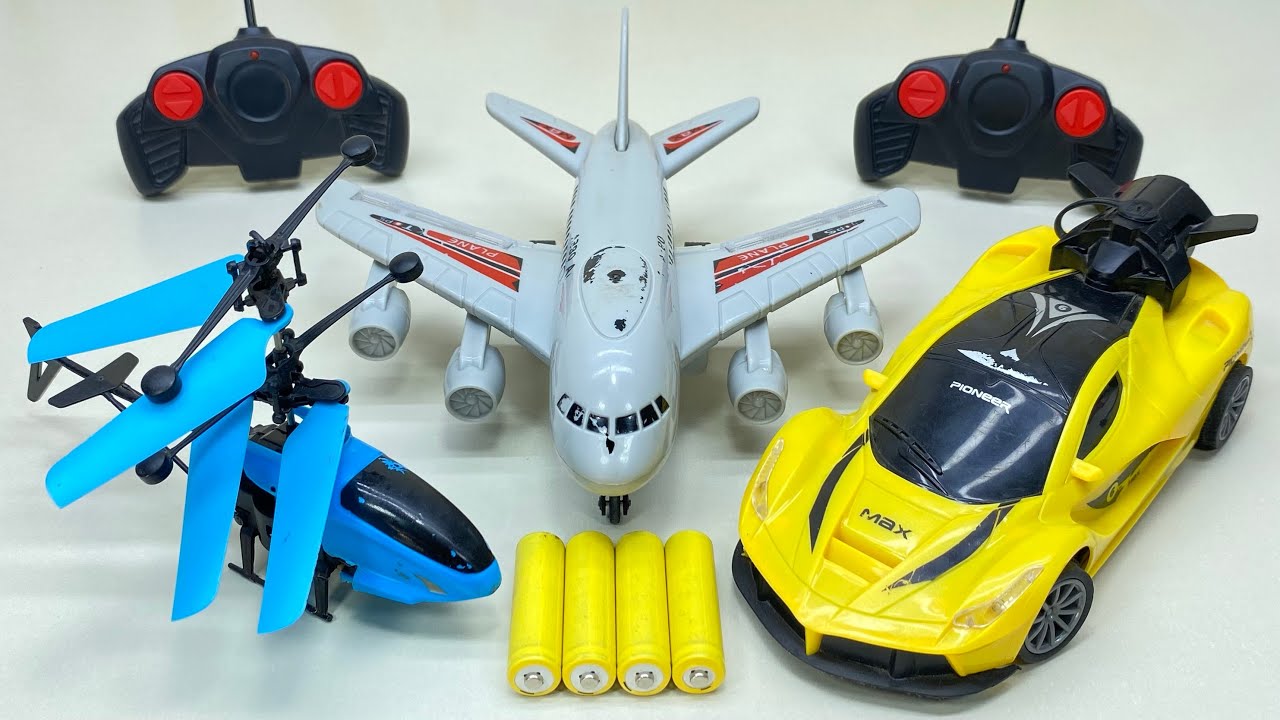 Unboxing Gear Formula Remote Control Car  Excavator 3D light Police Car Tanker a380 Aircraft Review