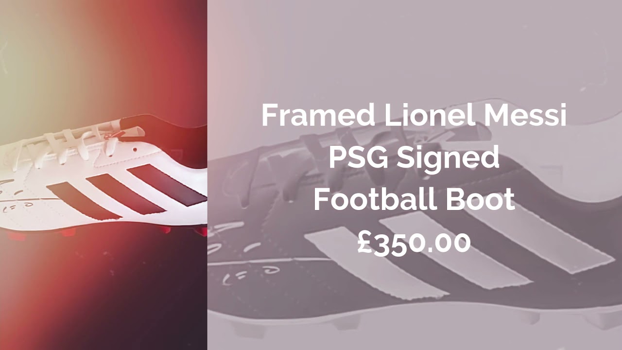 HTC Memorabilia - Framed Lionel Messi PSG Signed Football Boot