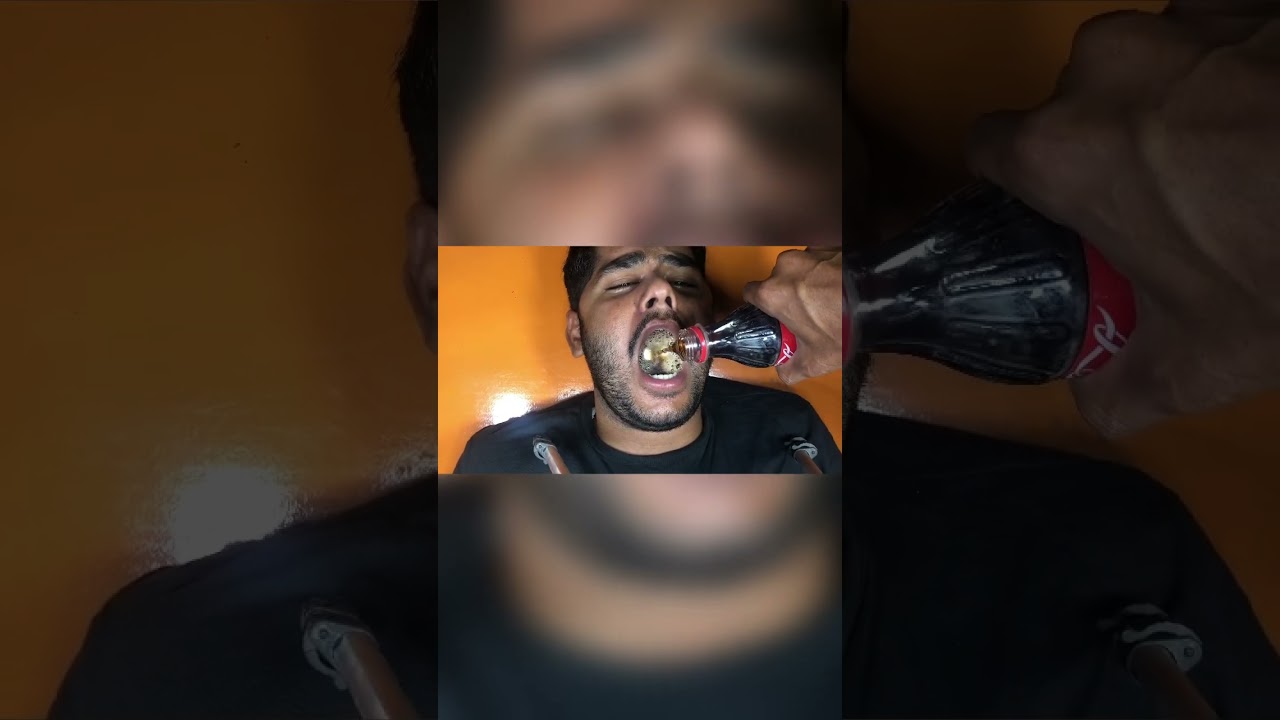 Coke And Mentos In Mouth #experiment #coke #cokevsmentos #mentoscola #mentos #mentosexperiment