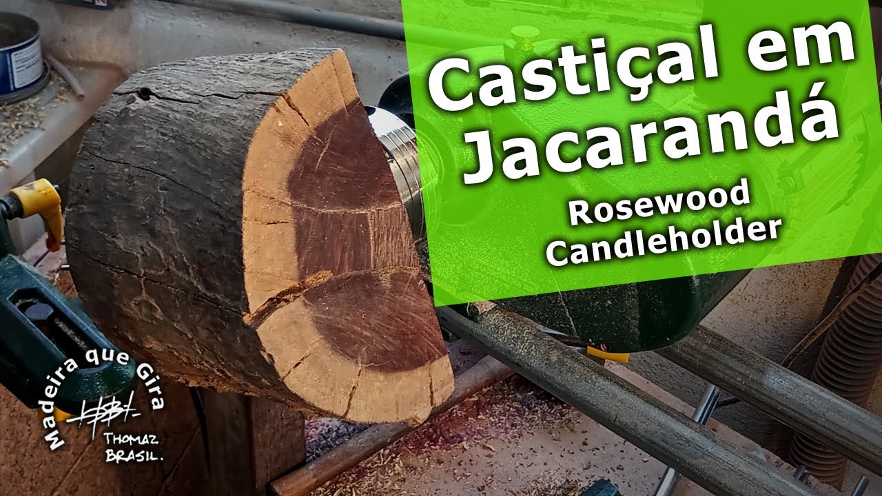 Tornearia em Madeira - Casti&ccedil;al em Jacarand&aacute; / Woodturning - Rosewood Candleholder