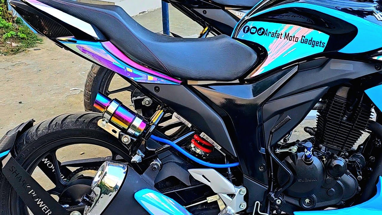 বাংলাদেশের সেরা Colorful Suzuki Monotone | Suzuki Monotone Stickers Modification | Bike Accessories