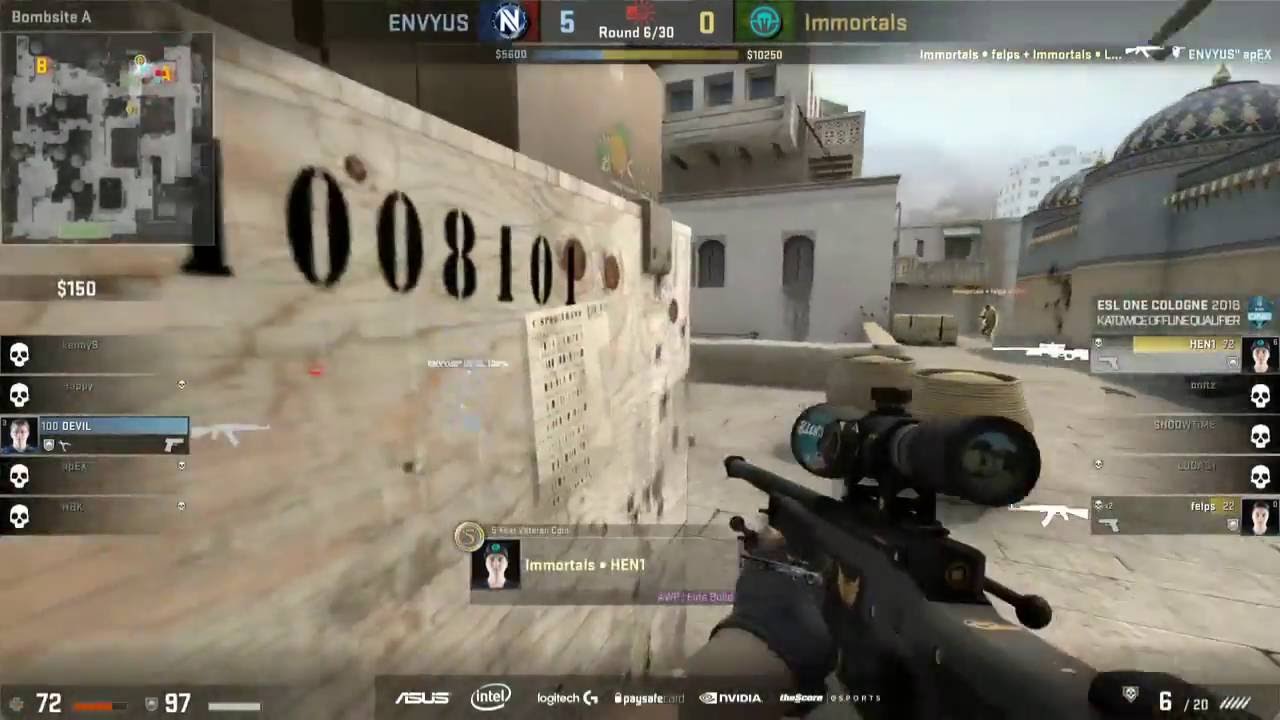 CS:GO - HEN1 VAC SHOT against ENVYUS - ESL One Cologne 2016 Major Qualifier