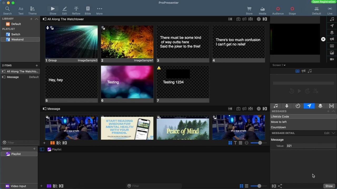 Pro Presenter 7 - Messages and Stage Display
