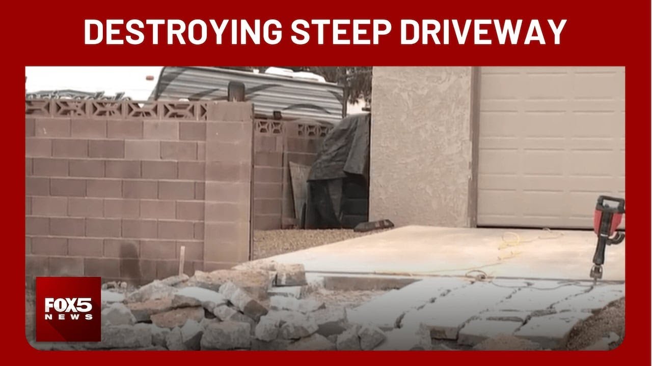 Las Vegas man destroys steep driveways after road project